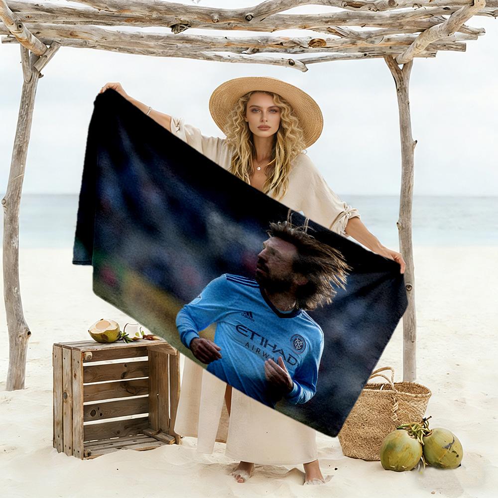 Player Blue Jersey Beach Towel Super Soft Microfiber Quickdry Fabric Comfortable Lightweight