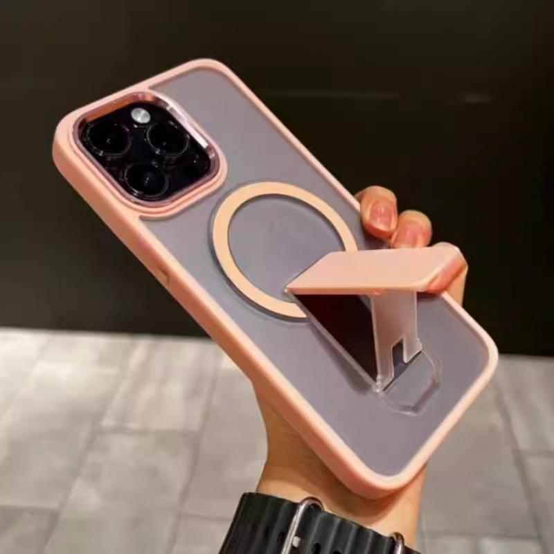 Hidden Folding Bracket New Magnetic Suction Suitable for Apple 16proMax Mobile Phone Case 15 Matte IPhone 13 Couple