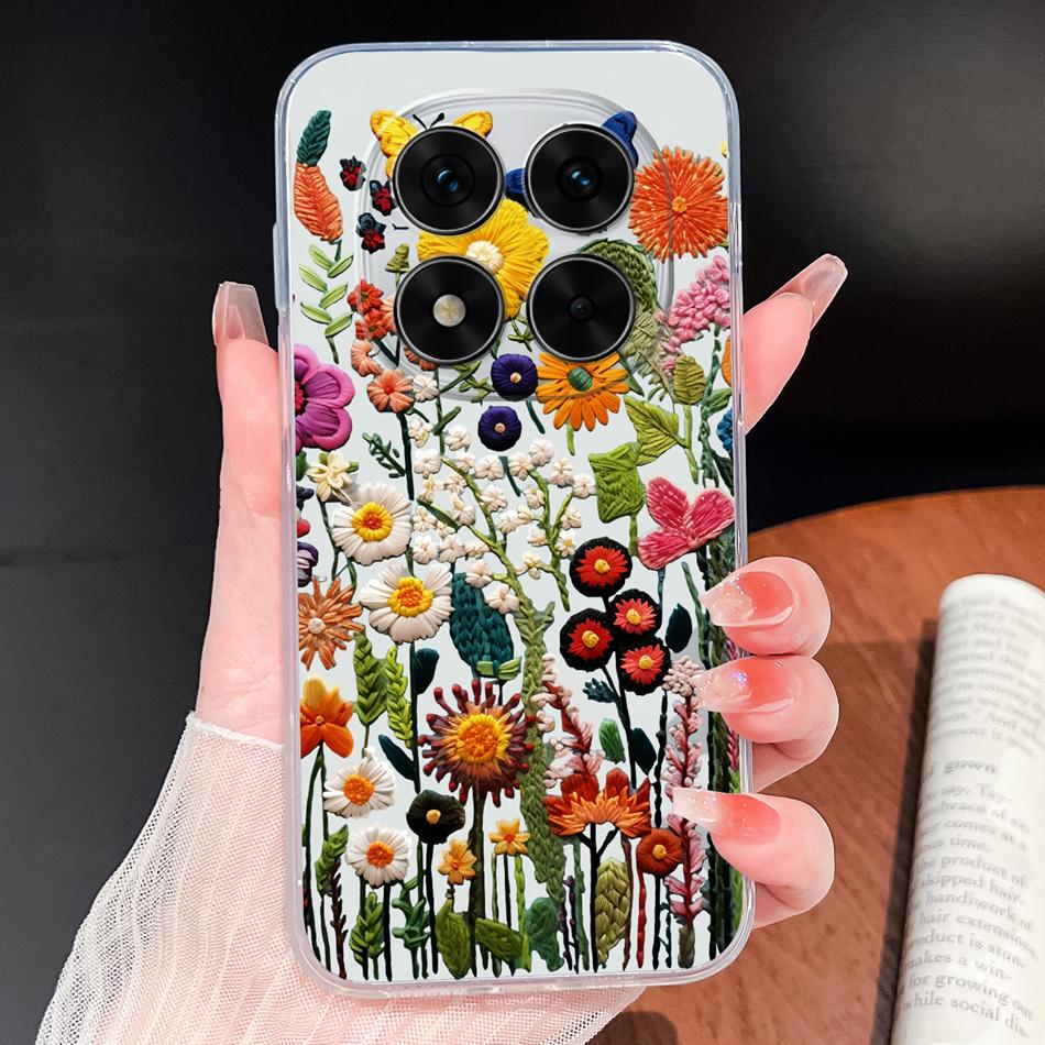 For Xiaomi Poco X7 Pro Phone Case Pretty Butterfly Patterns Soft Slim TPU Clear Silicone Bumper For Poco X 7 Lightweight Funda
