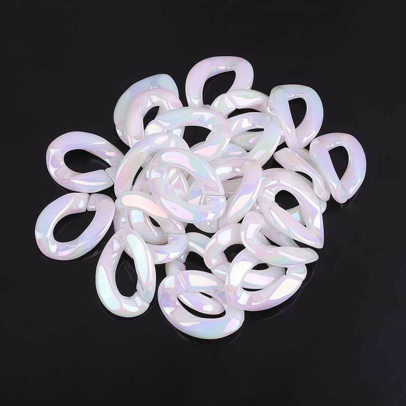 Acrylic Flat Twist Oval Open Ring Beads Connector Link Chain for Jewelry Making