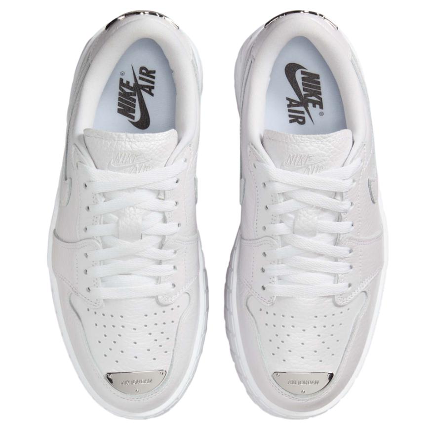 Air Jordan 1 Low Brooklyn White Metallic Silver Женские кроссовки HF3184-100