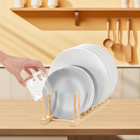 Стойка для окрашивания посуды, 4/6/8 решеток, толстая древесина, устойчивая, противоскользящая, крышка шкафа, тарелка, органайзер для чашек, держатель для разделочной доски, дренажная подставка для организации посуды