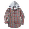Men's Plaid Shirt Hooded Button Sweatshirt Men's Casual Fashion Sweatshirt