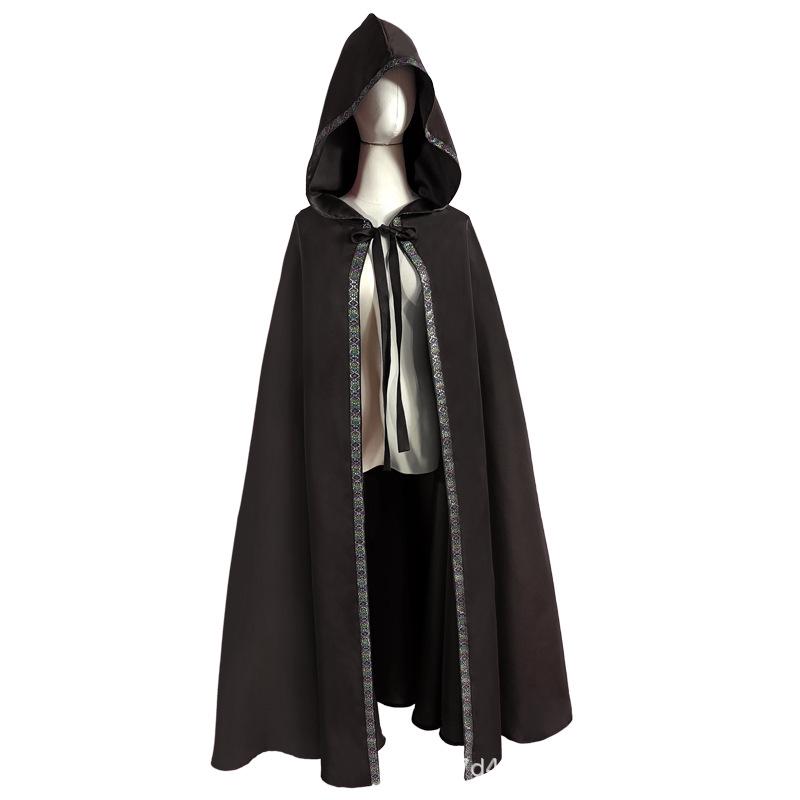 Hooded Medieval Cloak Costume for Halloween Party or Stage Performance
