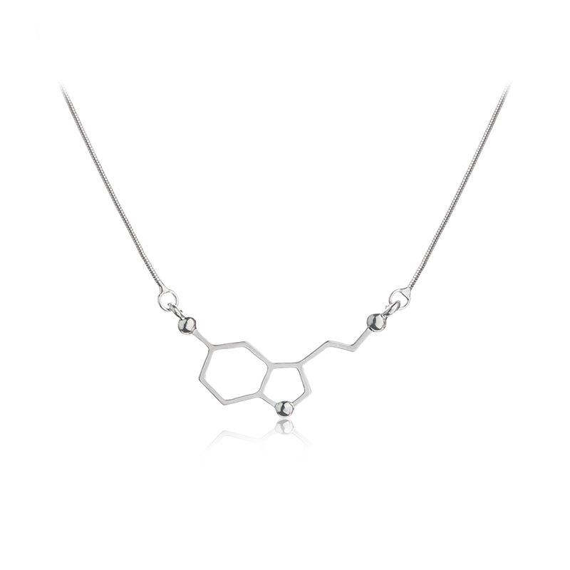 Dopamine Molecule Necklace: Science Student Love Equation Chemical Structure Jewelry
