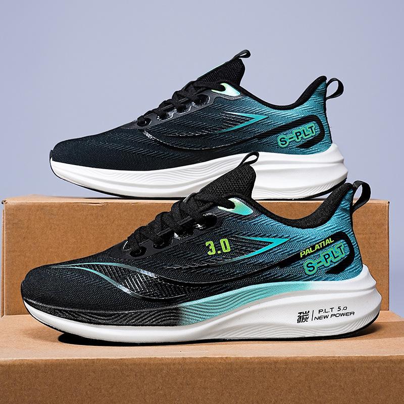 Guochao Full Palm Carbon Plate Youth Non-slip Wear-resistant Sports Shoes Male Students Youth Shock-absorbing Racing Running Shoes Tide