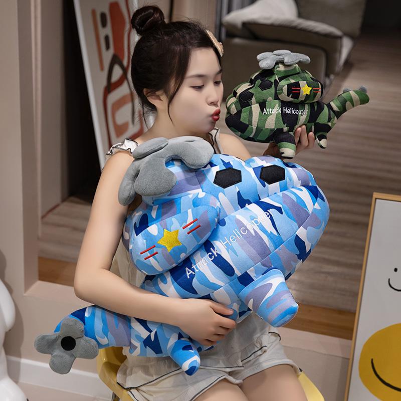Cute Creative Cotton Airplane Stuffed Toys Blue Green Fighter Baby Appease Dolls Plush Comfort Dolls Soft Pillow Home Decor