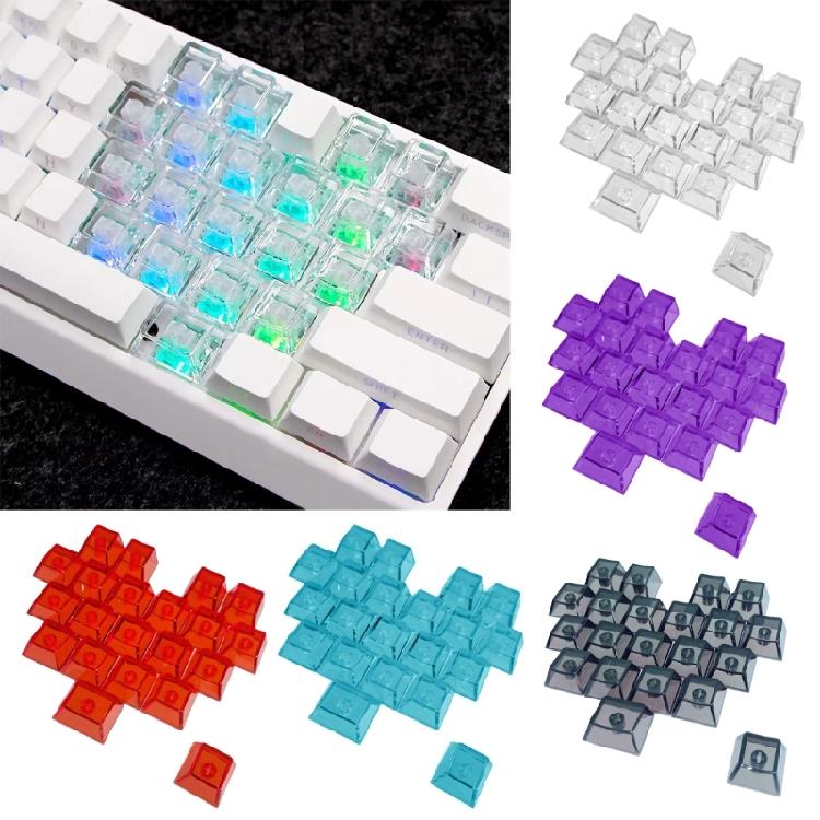 PC Heart Keycaps 21 Keys OEM Height Slip Mechanical Upgrade