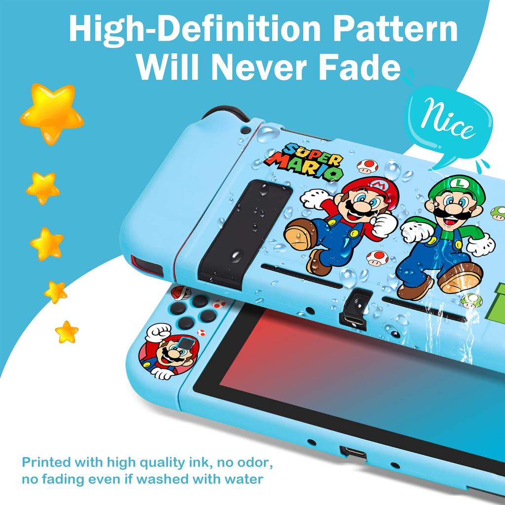 Чехол Xcitifun Nintendo Switch, чехол для Switch из термополиуретана для девочек, мальчиков, детей, милый защитный чехол с изображением персонажа из мультфильма, совместимый с чехлом Nintendo Switch