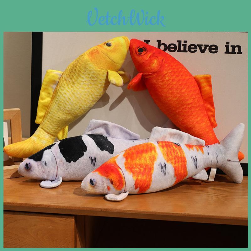 Red Koi Fish Plush Doll With Short Plush Material And Fluffy Structure For Living Space Decor