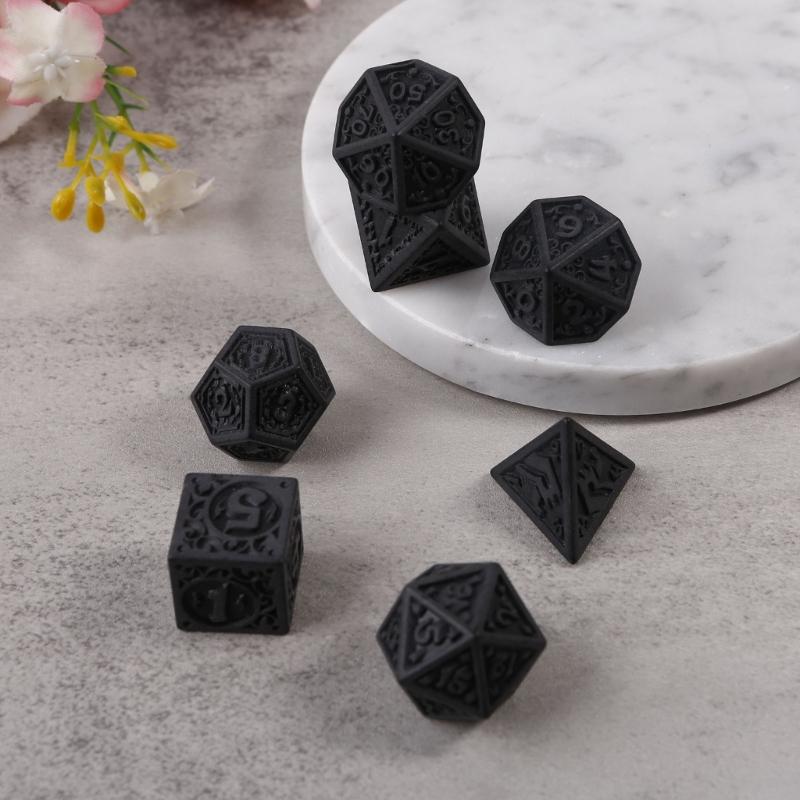 7Pcs/set Polyhedral Acrylic Dices Multi-faced Various Shapes Digital Game Dices for Club Party Family Board Game Props