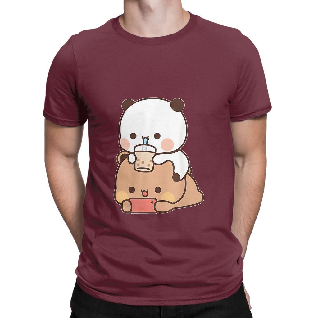 Dudu Bear And Bubu Panda Enjoying Time Together Novelty 100 Cotton Tshirt Bubu Dudu Tees Tops For Unisex