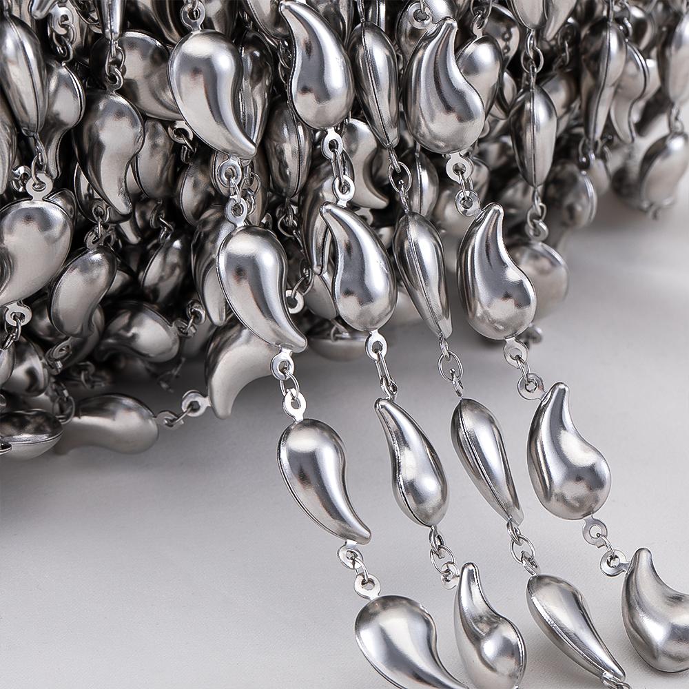 1M Stainless Steel Hip Hop Punk Butterfly Heart Ocean Shell Chain DIY Jewelry Necklace Bracelet Gold Plated Necklace Components