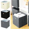 Foldable Storage Box with Handle Large Capacity Collapsible Design Space Saving Fabric Cube Storage Organizer