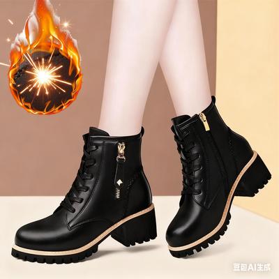 Женские ботильоны Зимние на флисовой подкладке и удобные Модные ботинки