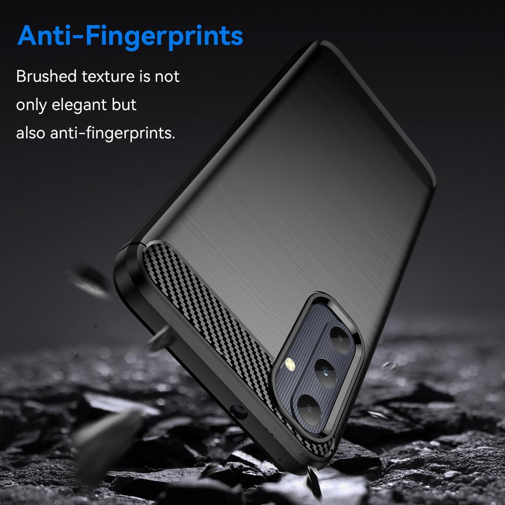 For Samsung Galaxy A05s 4G Case Brushed TPU Phone Cover with Carbon Fiber Texture