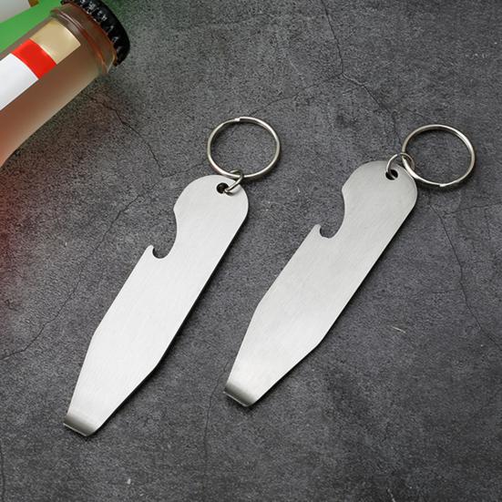 Stainless Steel Bottle Opener with Key Rings Multifunctional Wine Bottle Opener for Camping Party Bar Portable Keychain Beer Bottle Opener for Men Dad