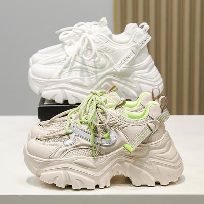 Летняя обувь женская обувь универсальные кроссовки папы платформа популярная обувь на танкетке женские нескользящие дышащие легкие сетчатые кроссовки