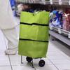 Foldable Shopping Bag with Wheels Large Capacity Waterproof Foldable Design Multipurpose Grocery Shopping Cart