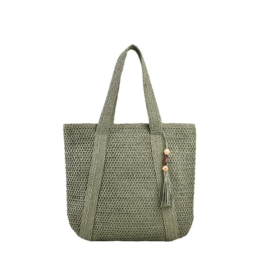 Straw woven bag, women's  versatile large capacity commuting tote bag, fashionable and stylish vacation bag
