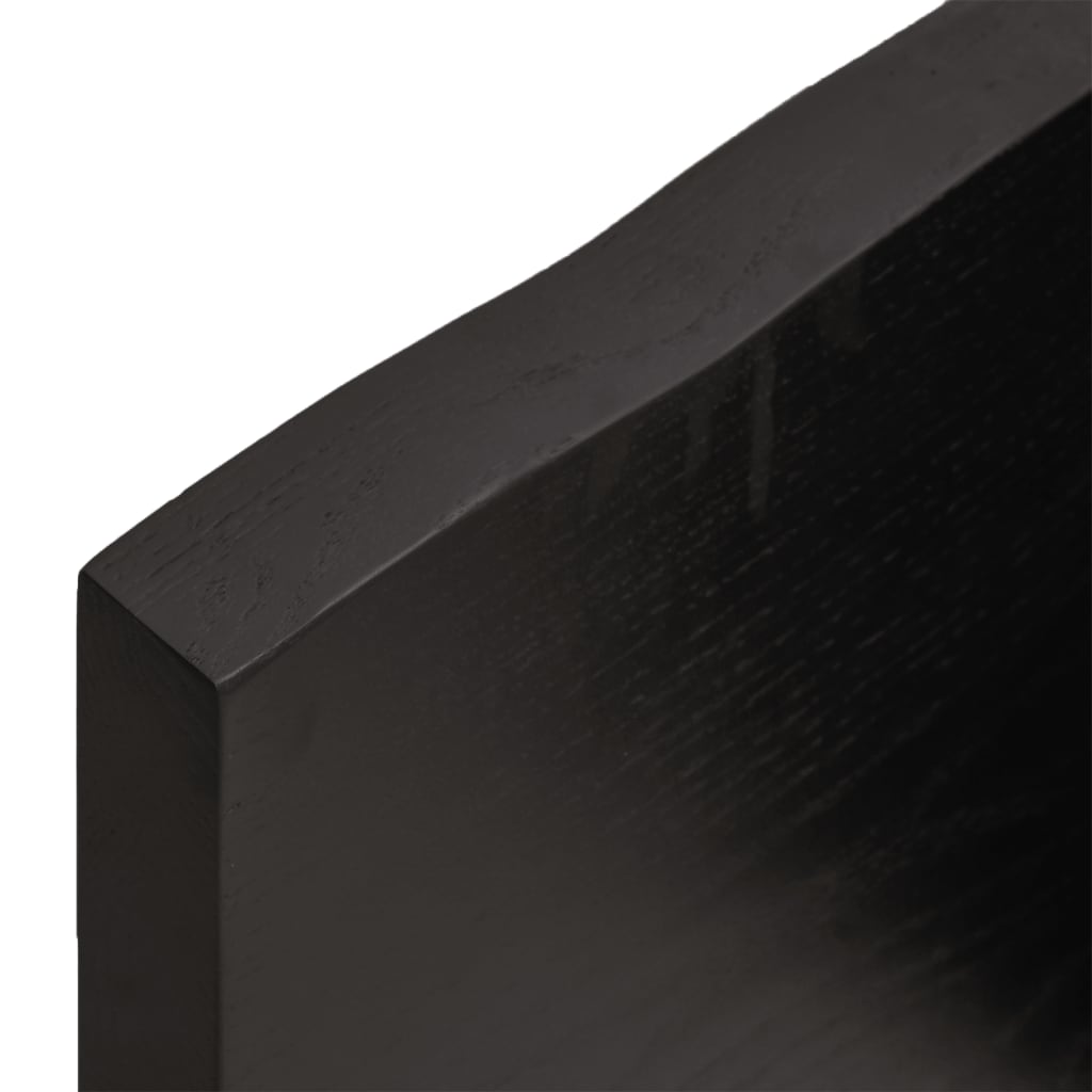 Vidaxl Blat Stołu, Ciemnobrązowy, 100X50X(2-4) Cm, Lite Drewno Dębowe
