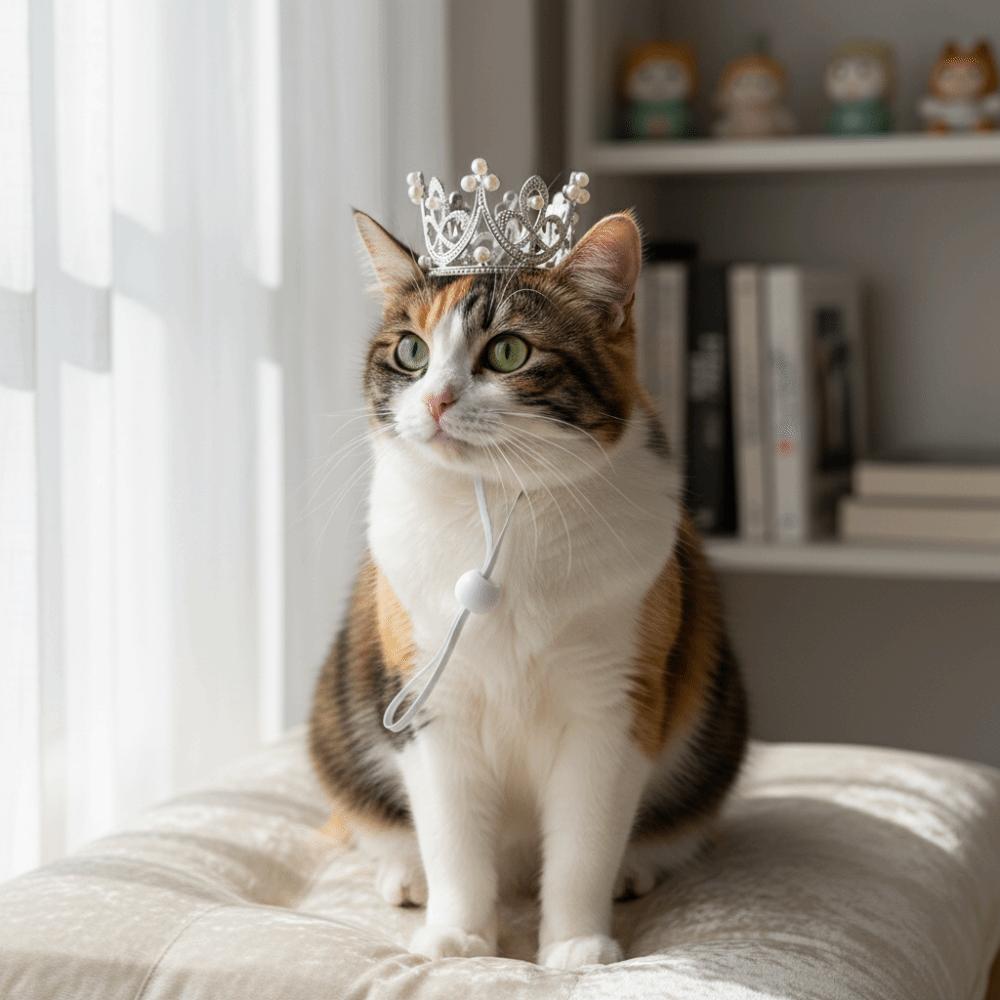Cute Adjustable Pet Crown Headdress Alloy Elegant Kitten Party Headwear Shining Cat Princess Crown Pet Accessories