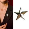 Stylish Silver Star Shape Breastpin Metal Brooch Five Pointed Star Badge Jewelry Fashion Accessory for Clothing and Bags