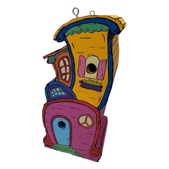 Деревянный скворечник ручной работы, уличный подвесной домик для птиц, домик для колибри, скворечник для украшения сада на открытом воздухе