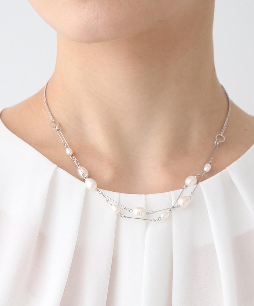 Ожерелье из пресноводного жемчуга, 2 нити, ожерелье для церемоний 12702001 Золото [Indivi] [Случайный женский (007) 00(СВОБОДНО)