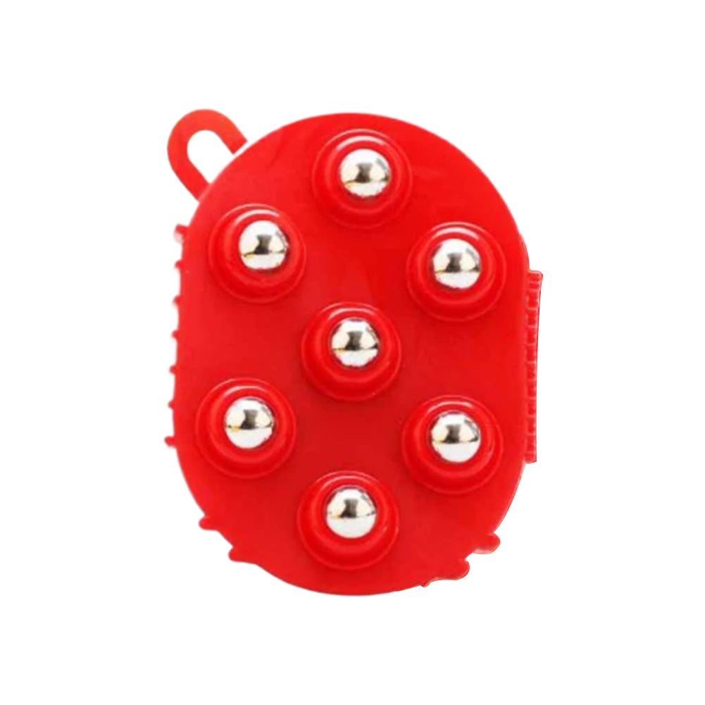 Двусторонний массажный перчатка 7 бусин Головка Стальной шарик Щетка Эргономичный дизайн ПП Материал Для всего тела Соскребание Плечо Спина Облегчение