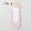 5 Pairs of Women's Summer Thin Pure Cotton Sweat Wicking Anti Skating Silk Invisible Boat Socks