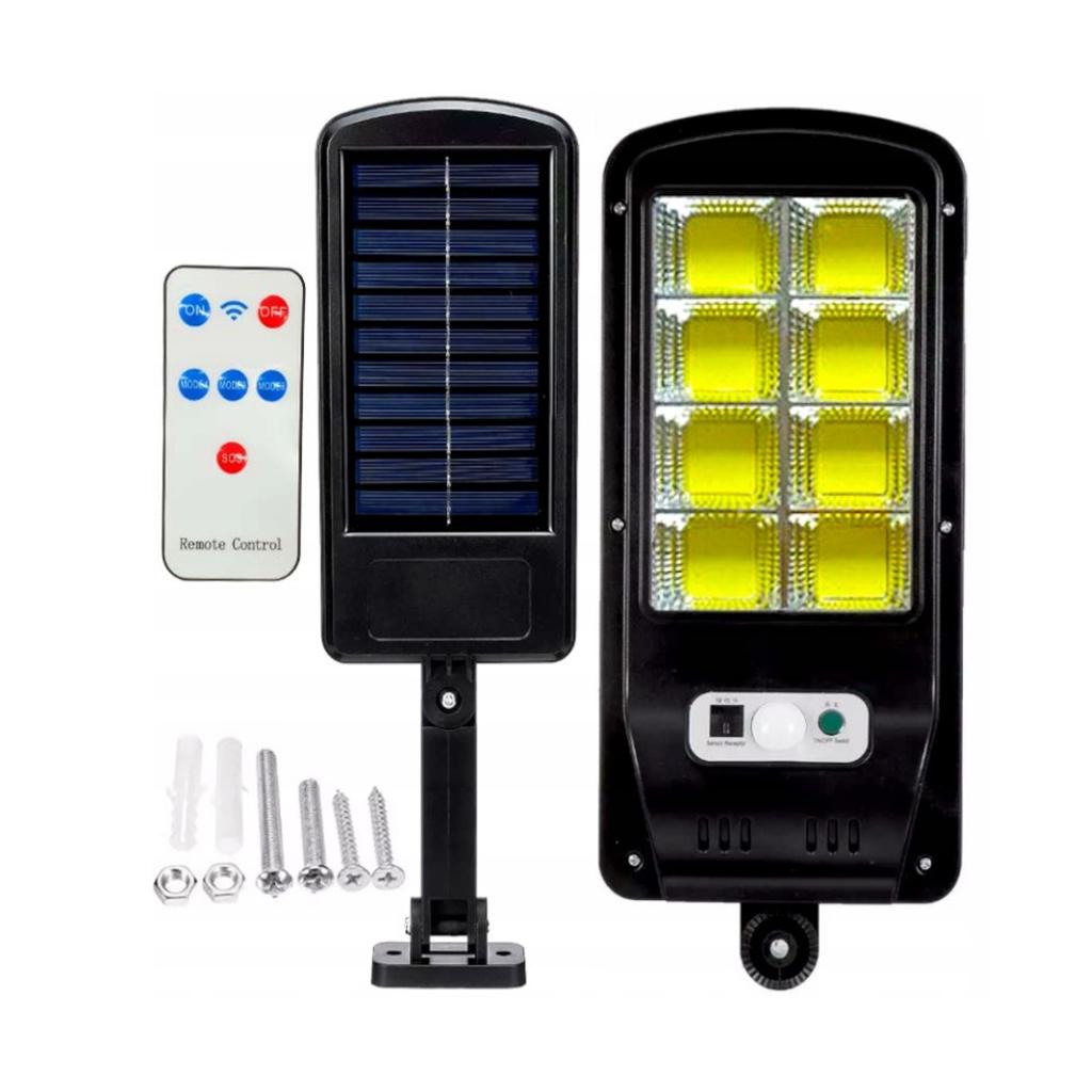 Solar lamp 160 led cob garden motion sensor 3 modes remote control ip65 halogen