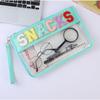 Waterproof PVC Makeup Bag with Embroidered Letter Patch - Large Capacity, Multi-functional for Toiletries & Coin Storage
