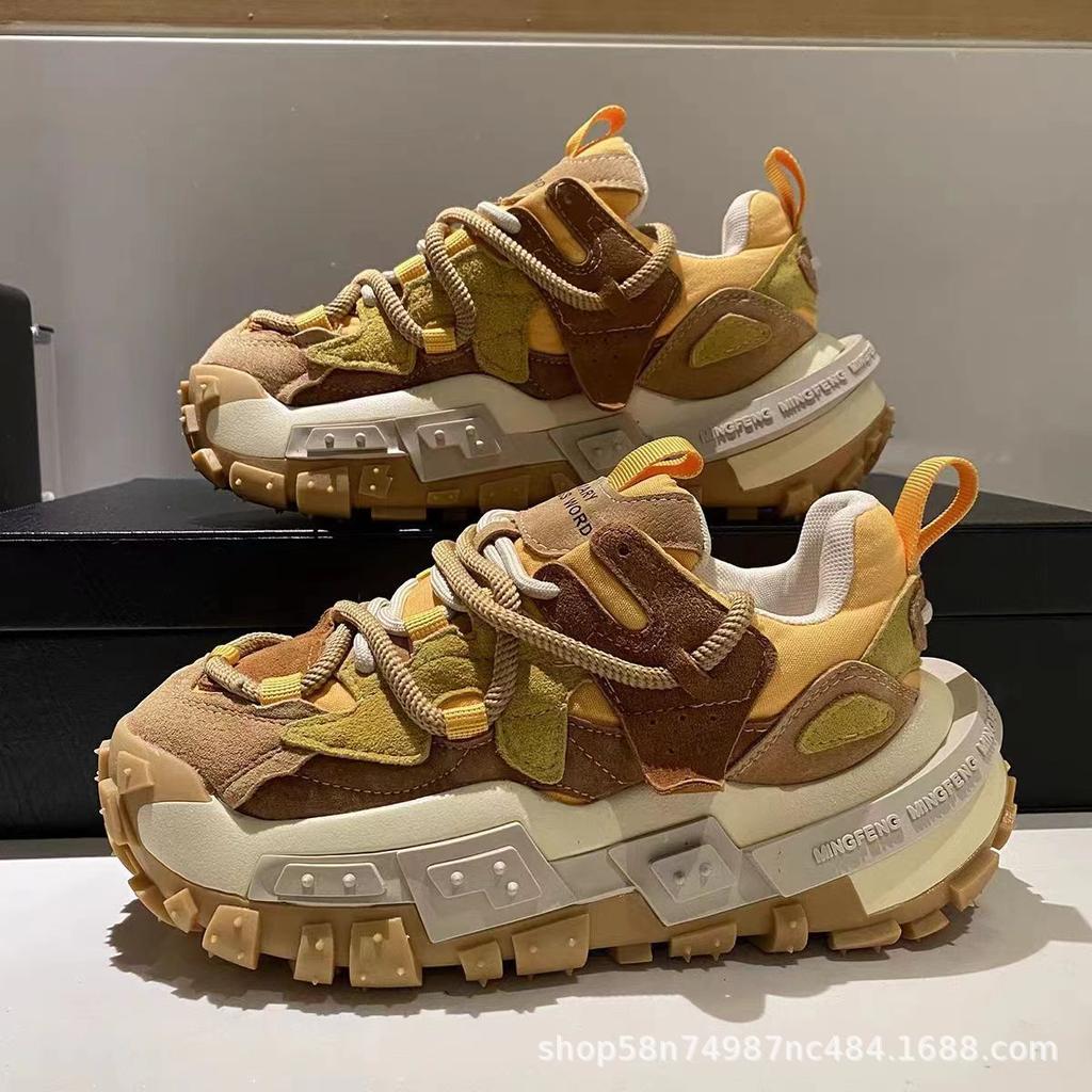 Fashion Sneaker for Men Color Block Chunky Designer Bottom Running Shoes Fad Casual Mens Increased High Platform Shoes Zapatillas Hombre