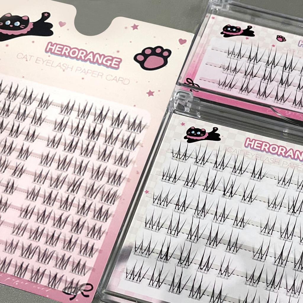 Черные долговечные накладные ресницы, отдельные ресницы-пучки, идеально подходят для девушек, натуральные пушистые ресницы для ежедневного макияжа