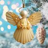 Angel Shell Ornament Christmas Tree Hanging Ornaments Sea-inspired Angel Decorations Handcrafted Seashell Angel Accents for Coastal Beach
