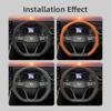 zkfan8 Suitable for Cupra Perforated Leather Steering Wheel Cover, Non-Slip, Sweat-Absorbent, Breathable, Integrated Snap-On 