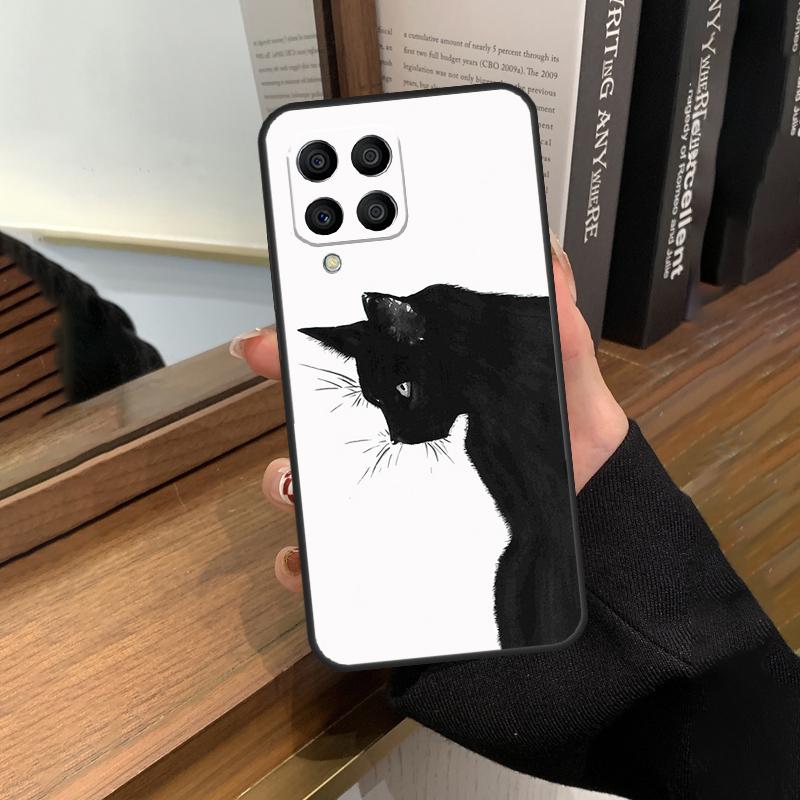 Черный Кошачий Лицо Китти Чехол Для Samsung Galaxy M31 M21 M11 M20 M23 M54 M14 M34 M13 M52 M32 M12 M16 M36 M56 M15 M55