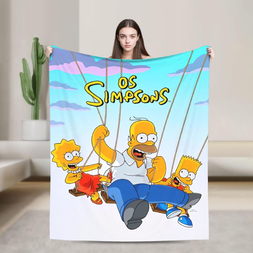 The Simpsons Cartoon Blanket Warm Novelty Plush Throw Blanket For Outdoor Decorative Flannel Bedspread Bed Cover