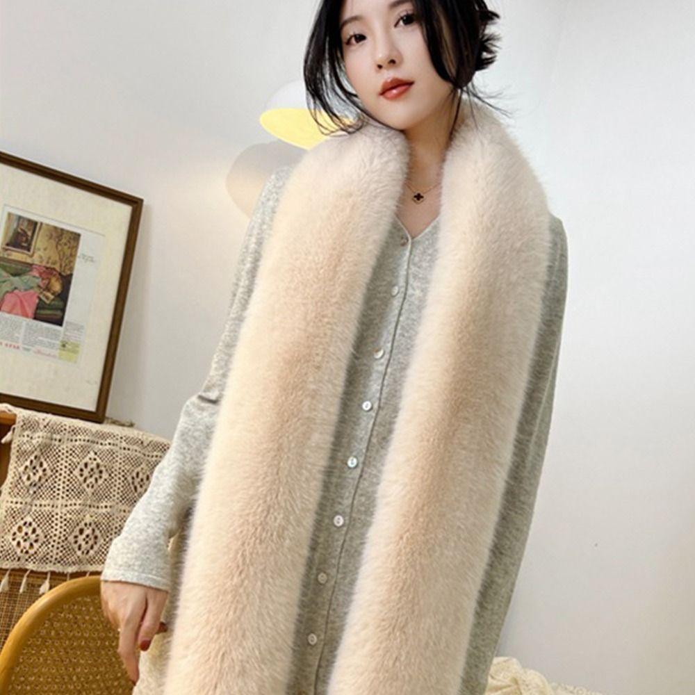 Fur Decor 6 Colors Fake Fur Long Scarf Thicked Fluffy Plush Wraps Shawl Vintage Ladies Scarves Outdoor