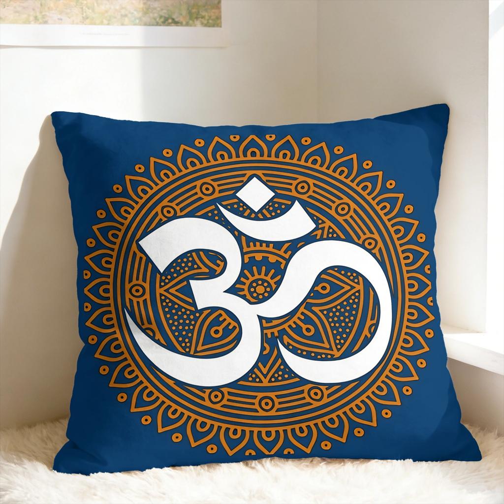 Luxury Golden Mandala Om Pillow Case Graphic Pillow Cover Vintage Cushion Cover For Sofa Home Decoration
