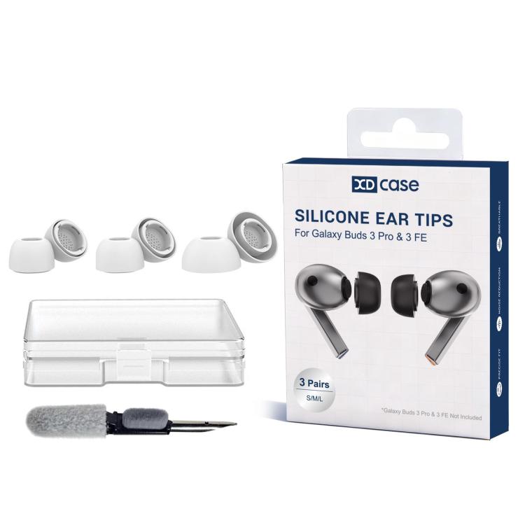 XDcase 3 пары силиконовых амбушюр S/M/L, противоскользящие насадки для наушников с комплектом для хранения и чистки