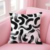 Black and White Striped Geometric Rectangle Cushion Cover Pillow Case Soft Skin Friendly Fabric  Concealed Zipper