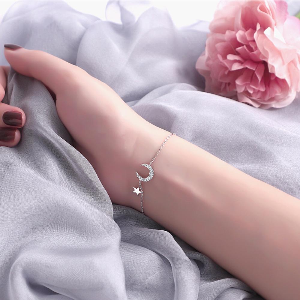 Стразы модные ювелирные изделия звезда S925 женский браслет для девочек луна кулон браслеты