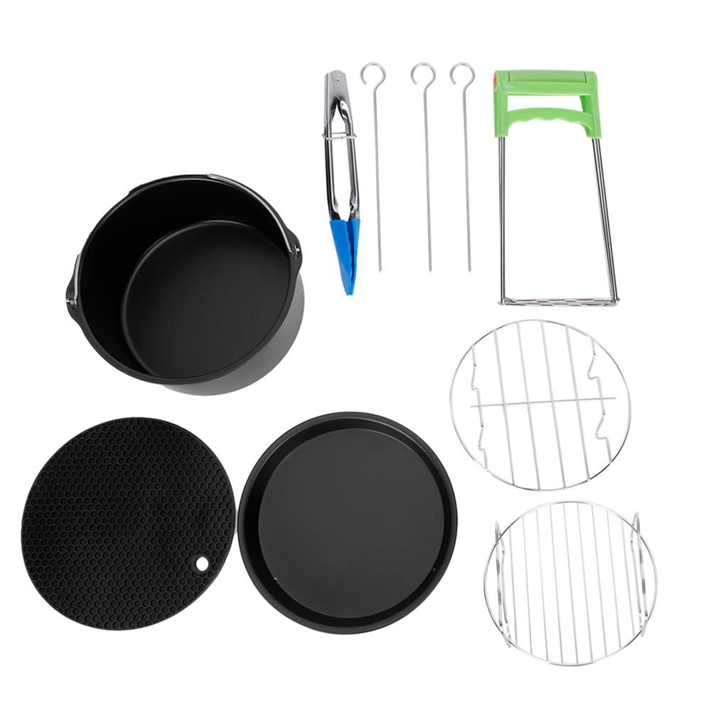 7in Kitchen Electric Fryer Accessory Cake Pan Pizza Plate Silicone Pad Grill Skewers Clamp