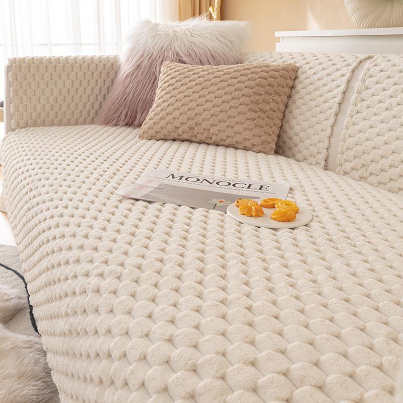 Простая современная плюшевая подушка для дивана, украшение для гостиной, нескользящее толстое полотенце для спинки, мягкое, удобное, все включено, стирается в стиральной машине, чехол для дивана
