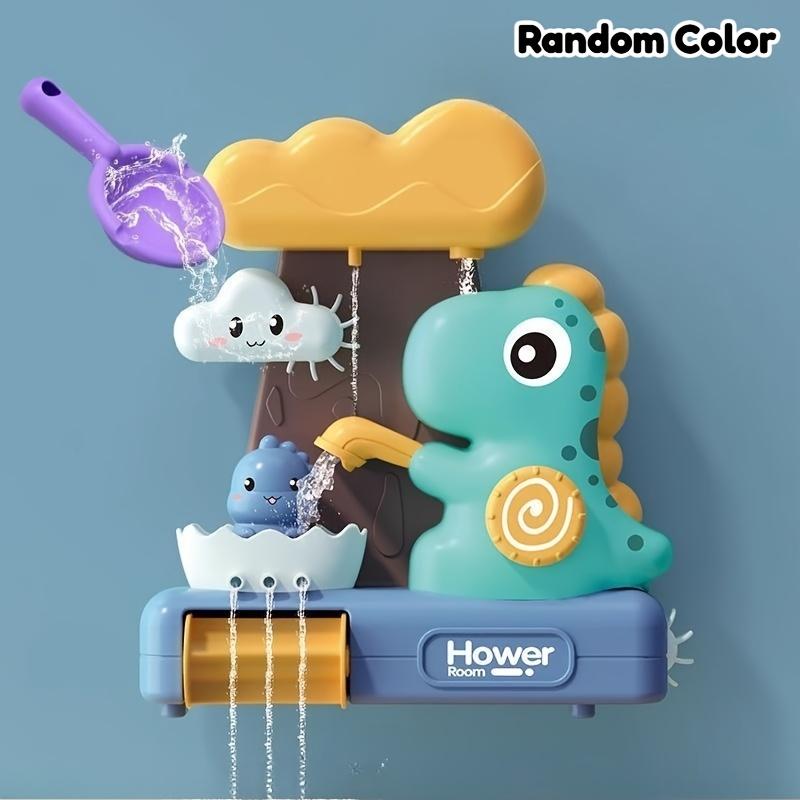 Interactive Cartoon Dinosaur Bath Toy for Infants and Young Children, with Suction Cups, a Good Bathroom Wall Mounted Shower Toy