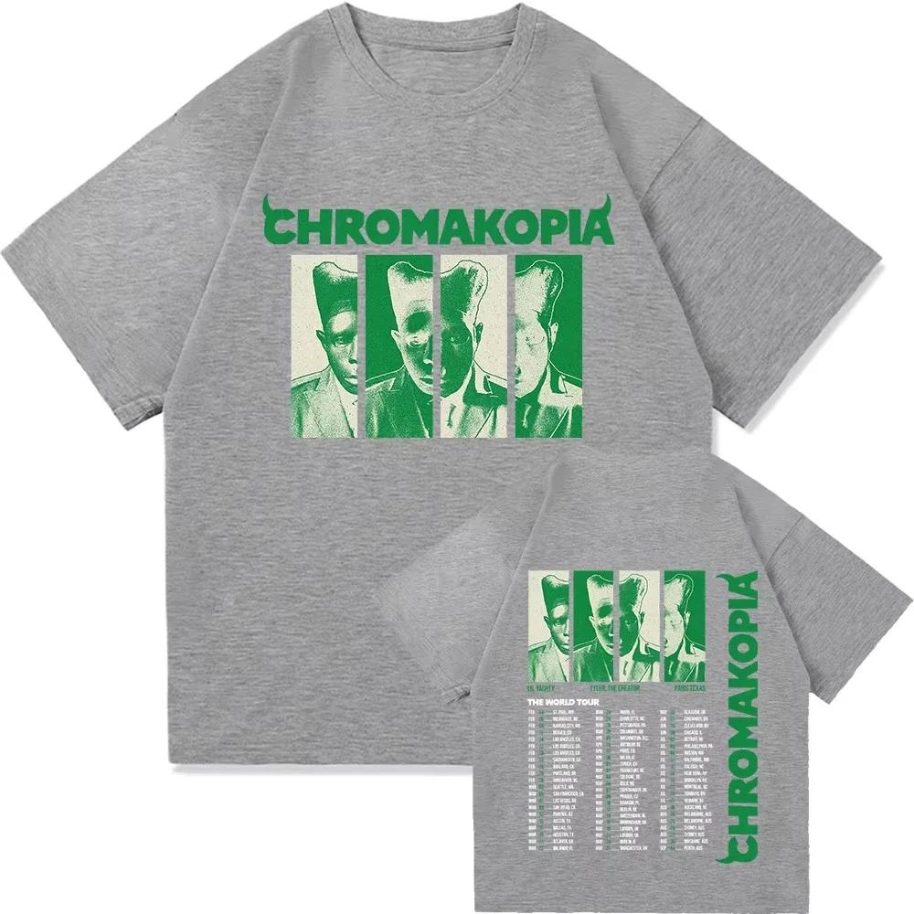 Футболки с принтом Tyler The Creator Chromakopia, летняя мода для женщин, Harajuku, ретро-футболки, хип-хоп, винтажные хлопковые футболки для мужчин, одежда