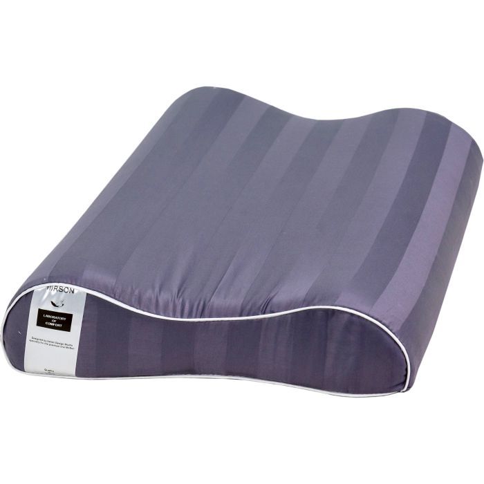 Polyester (Anti-Allergen) Pillow №6005 Noble stripe Graphite 100% cotton, 100% polyester filling. Medium.