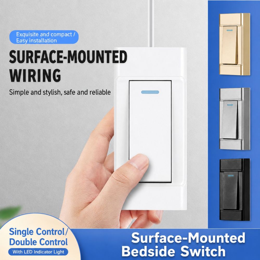 New 1 Gang 1 Way Surface-mounted Control Switch 110~250V Hand-pinched Mini Switch 2 Gang 2 Way Small Switch Bedside
